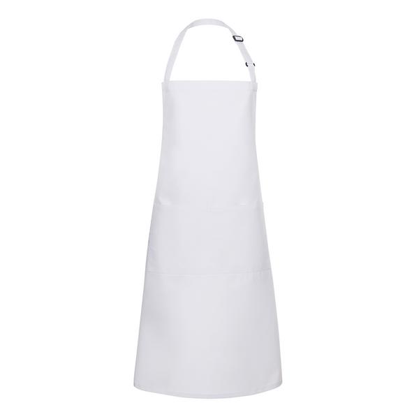 (6 pieces) KARLOWSKY | Basic Chef Bib Apron with Pocket – White - 750×900 mm - 2-Section Pocket