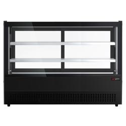 Koelvitrine - tafelmodel - 160 liter - 900mm - schuifdeuren - met 2 glazen plateaus - zwart - NL