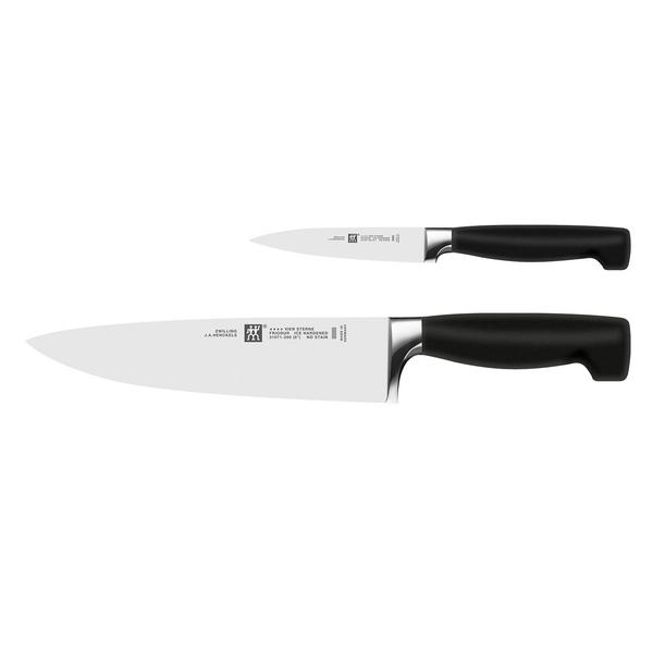 (4-piece) ZWILLING | Four Star Steak Knife Set – Black handles - FRIODUR ice-hardened
