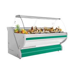 Kühl-/ Fleischtheke - 2500mm - Grün - mit Fleischlicht & beleuchteter Frontblende