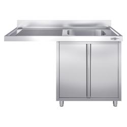 Bulaşık makinesi bölmeli dolaplı yıkama tezgahı - 1400x600mm  - 1 Sağ Evyeli