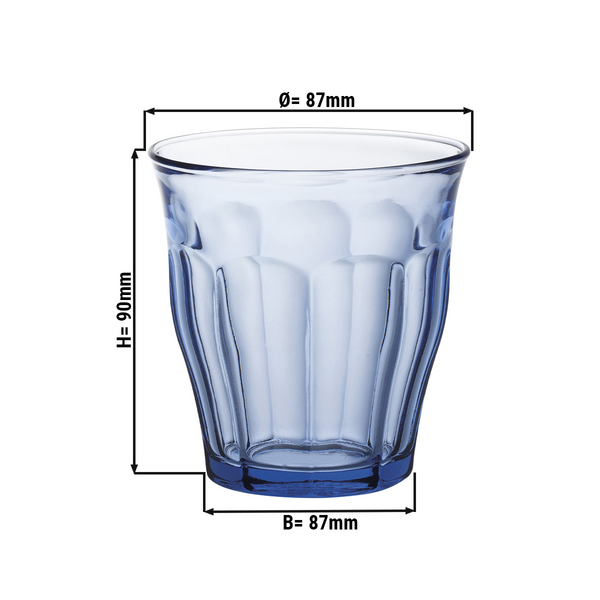 (6 bucăți) Pahar de băut Duralex All Purpose Drinking Glass - ISTANBUL - 250 ml - Albastru-Transparent