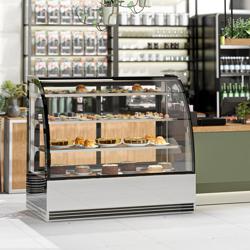 Vetrina pasticceria refrigerata - per pasticceria - 524l - 1500mm - Doppio vetro - con 3 ripiani - LED interni; porte posteriori scorrevoli