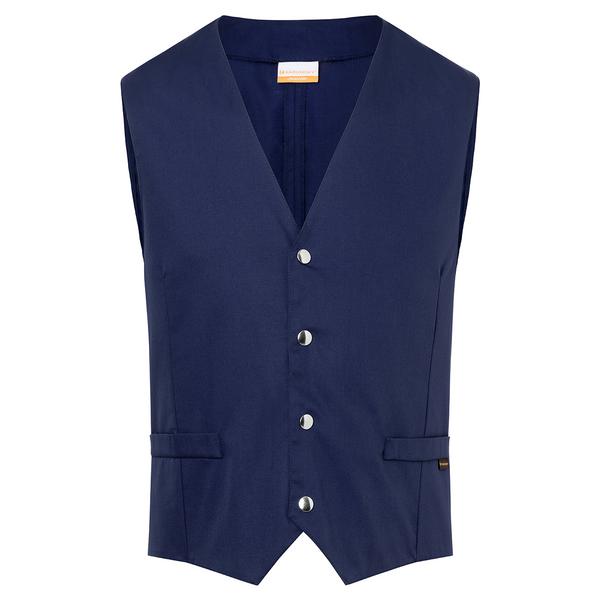 KARLOWSKY | Men's Waistcoat Kai – Navy - Size 48 - Tailored Fit - 4 Press Studs - 95°C Washable