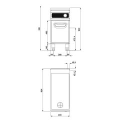 Commercial Electric Pasta Cooker - Single Tank - Freestanding - 40L - 10kW - with Drain Tap - with Bflex Digital Controls