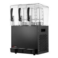 Refresqueira profissional / Dispensador de sumos - 3x 10L - 600W - Preto - incl. bandeja de gotejamento