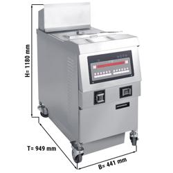 Friteuse électrique – 25 litres – 14,2 kW – avec système de filtration d’huile