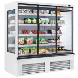 Vitrina mural refrigerada - 1955x885x2000mm - 1056L - con 1 puerta de cristal de doble acristalamiento y 2 estantes - Blanco