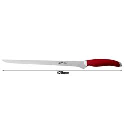 BERKEL | Teknica Professional Ham Slicing Knife – Red Resin Handle – 280 mm Flexible Blade – 3 mm Steel