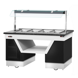 Буфетная Станция BELFAST - с Водяной  баней  (Bain-marie) -1600мм - для 4x GN 1/1