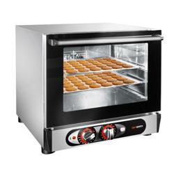 Electric Compact Convection Oven with Steam Injection - Manual Controls - 1 Baking Chambers - 4x 450x340mm - incl. 4x Baking Trays