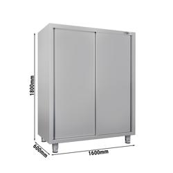 Armoire de travail en inox ECO - 1600x600mm - 2 portes coulissantes - Hauteur: 1800mm