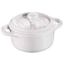 STAUB | CERAMIQUE - طنجرة كوكوت صغيرة - بقطر 100 مم - دائرية - سيراميك - أبيض ناصع