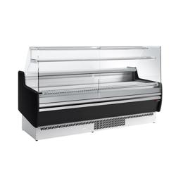 LENNYA| Commercial Refrigerated Serve-Over Counter PREMIUM - 1935mm - Front/Side Glass, Back Open - Black/White Dual-Colour - 213L LED