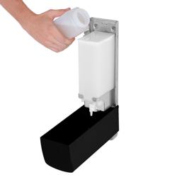 AIR-WOLF | Dozownik mydła & płynu dezynfekującego z przyciskiem - 1200ml - Stal nierdzewna - Czarny