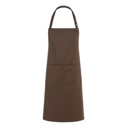 KARLOWSKY | LSTK34HB Tenerife Bib Apron – Light Brown - Adjustable Neck - 2 Pockets - One Size