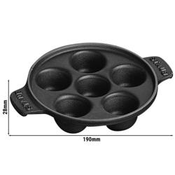 STAUB | Cast Iron Escargot Plate – Ø 14 cm - Black - 6 Wells