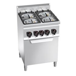 Gasfornuis - Lorenzo 600 - 600x600mm - 19,0 kW - 4 pits - incl. gas statische oven - 3,5 kW