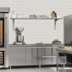 Rvs wandplank ECO - 1800x400mm - dubbel - met achteropstand - incl. wandsteunen