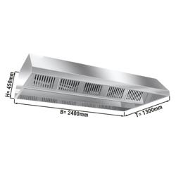 Hotă centrală inox – 2400 mm – cu filtru și lampă