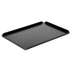 (5 adet) Alüminyum Pastane ve Sunum  Tabağı - 400 x 150 x 10 mm - siyah