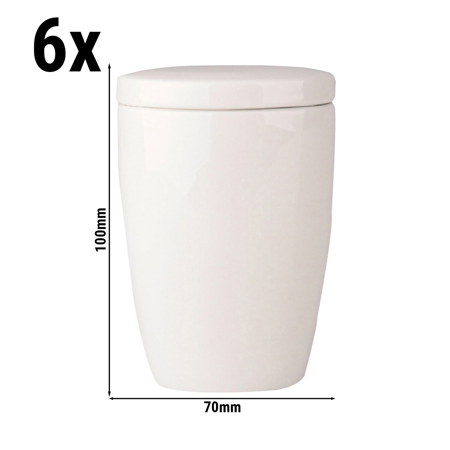 (6 pcs) LUX - Sucrier Maastricht - Ø70mm - Hauteur:100mm - Ivoire
