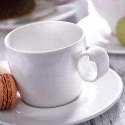 (6 pieces) Lux Cappuccino Coffee Cups Maastricht – 230 ml - ivory white - porcelain