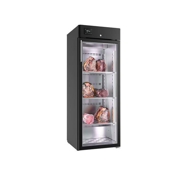 Dry Aging vleesrijpingskast - 600mm - 1 glazen deur - Zwart