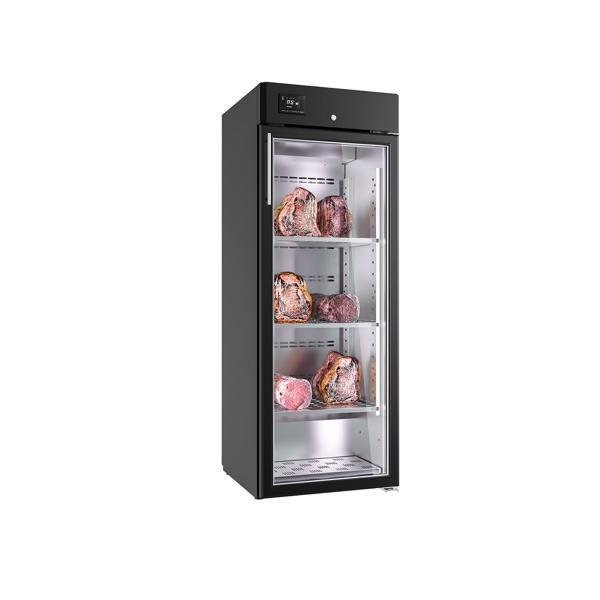 Professionele vleesrijpingskast - 600x656mm - met 1 glazen deur - Zwart - 340 liter