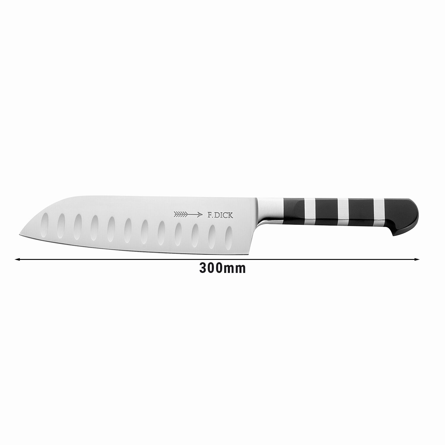 F. DICK | 1905 - Couteau Santoku - avec lame creusée - Lame: 180 mm