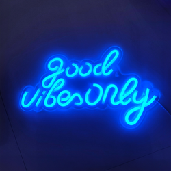 أزرق ـ 420×240 مم - Good Vibes Only - LED لافتة مضيئة