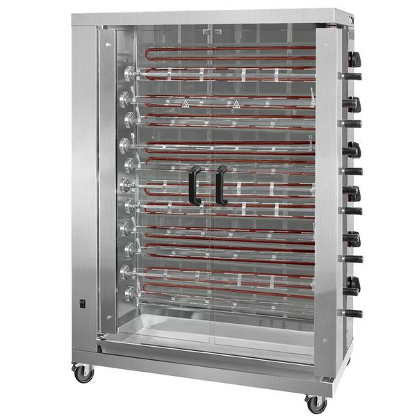 Elektro Hähnchengrill - 28,8 kW - mit 11 Spießen für bis zu 66 Hähnchen