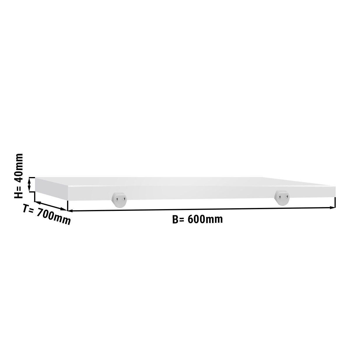 Planche à découper pour table de travail - 600x700 mm - Conforme HACCP - Blanc
