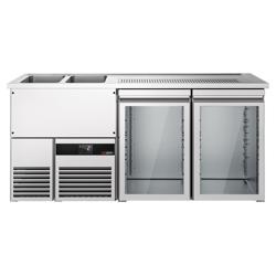 Balcão frigorífico para cerveja PREMIUM - 1950x700mm - 2 portas de vidro