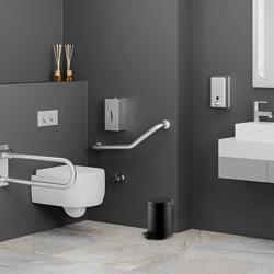 Odpadkový koš - mini - 5 litrů - 180x180x290 mm - s pedálem - černá - nerezová ocel