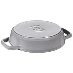 STAUB| Round Bare Cast Iron Skillet with Twin Side Handles – Ø 20 cm - No Pour Spout