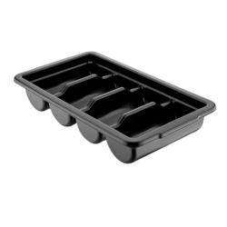 Bandeja para cubiertos con 4 compartimentos –  negra