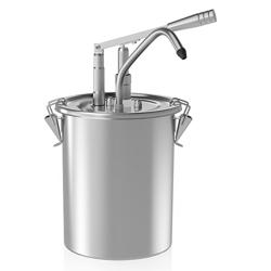 Dispensador de molhos - 10L - aço inoxidável - 265x440mm - doseamento regulável - com recipiente