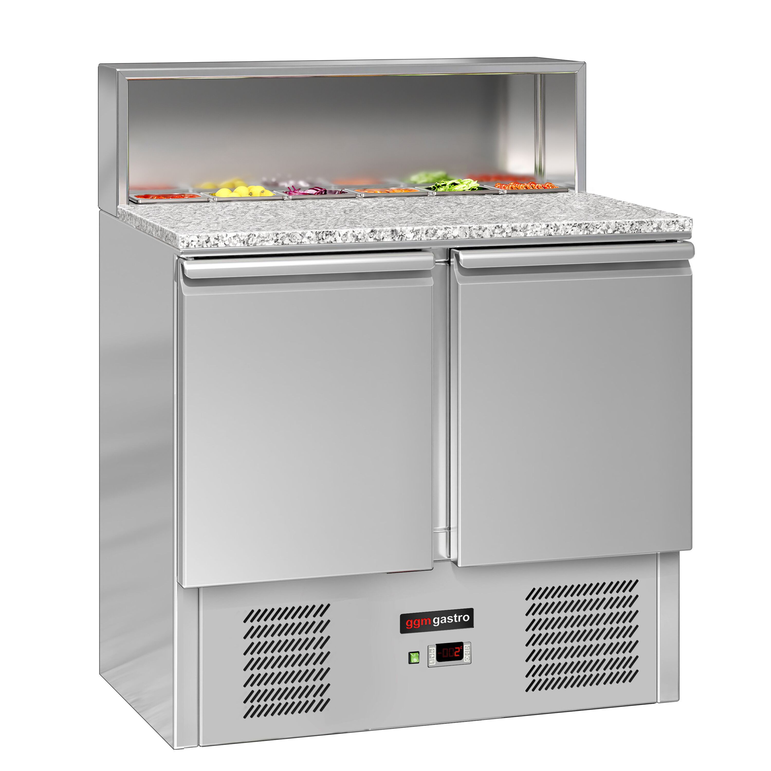 Saladette ECO - 903 mm - 2 porte - con supporto in acciaio inox per 5x GN 1/6