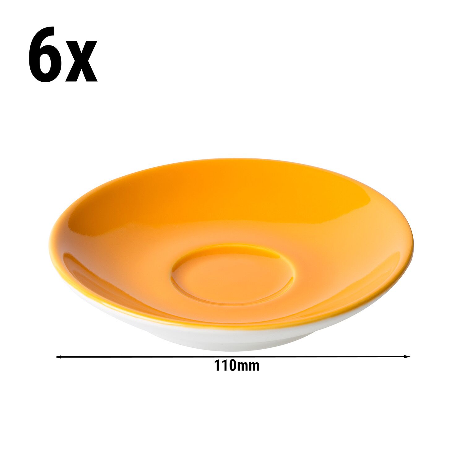 (6 pcs) BART COLOUR CAFE - Soucoupe pour tasse à espresso - Ø110mm - Orange