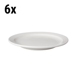 BUDGETLINE - Mammoet - طبق - مسطح - بقطر 210 مم - أبيض (قطع x6)