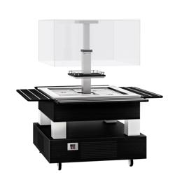 Saladebar - gekoeld DUBLIN - 1700mm - met rechte glasopstand - op zwenkwielen - voor 4x GN 1/1 - Zwart