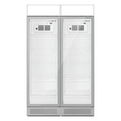 (2 kpl) Hladnjak za pića - 1 190 mm - 345 l - staklena vrata bez okvira - s 2 staklena vrata & reklamnim zaslonom & LED osvjetljenjem