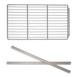 Vodilice od nehrđajućeg čelika - 1x lijevo & 1x desno - 650 mm - Sa plastificiranom potpornom rešetkom - EN 405x630 mm - Prikladno za BKS, POS8 & ZBS8