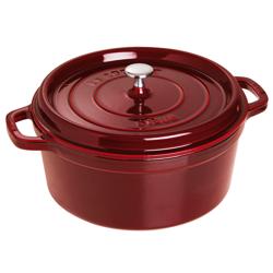 STAUB | Cocotte Round Enamelled Cast Iron Casserole Dish – Ø 280 mm – Grenadine Red