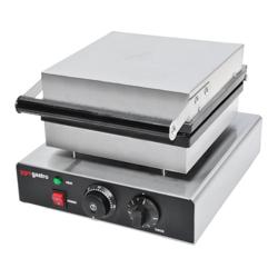 Aparat Gofre / Vafe Profesional - Simplu - Manual - 1,75 kW - Formă: 2 vafe belgiene Bruxelles 3x5 - Tavă aparat vafe teflonată