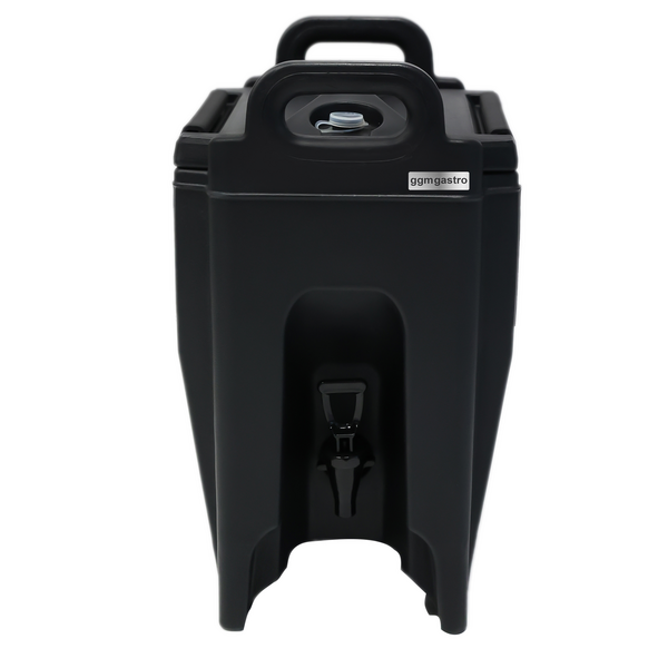 Recipiente de bebida térmica com torneira - 10 litros / preto