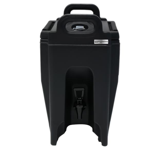 Insulated beverage dispenser with tap - 10 litres - black