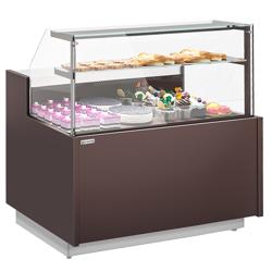 Vitrina za kolače RIGA - 1370x990 mm - 138 l - Ventilirano hlađenje - s 2 vrata - s 2 polica