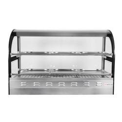 Commercial Tabletop Heated Display Case - for Chicken - 1098×480×695 mm – 90°C – 1.8 kW – 2 shelves – with pull-out cutting board